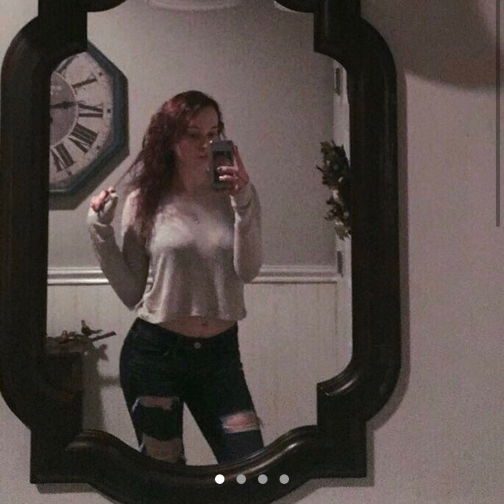 Brandy Melville Sheer Cropped Sweater